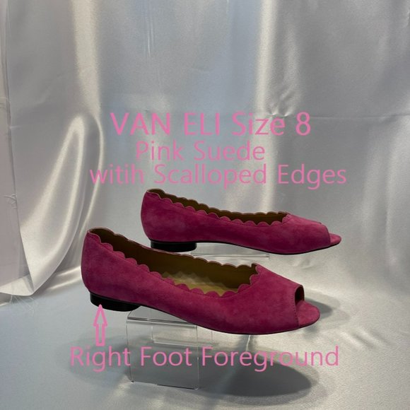 Van Eli Suede Flats with Scalloped Edges Size 8 M - Picture 4 of 11